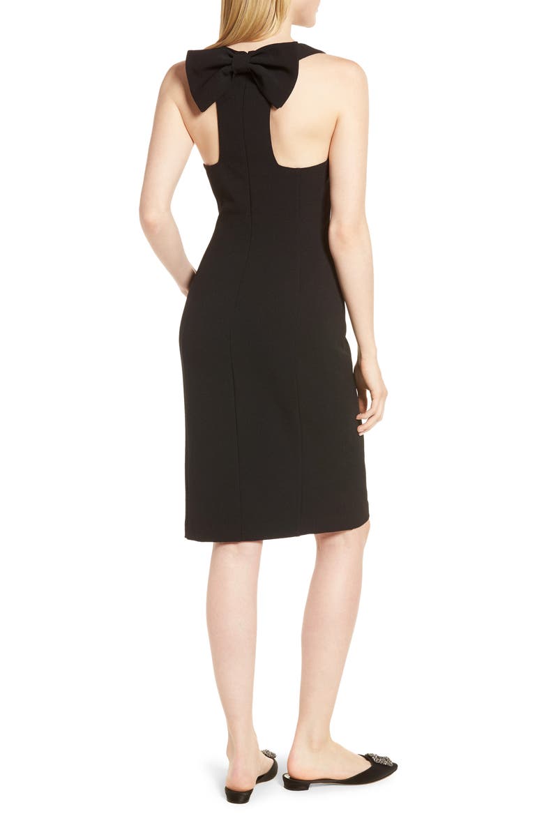 Bow Back Sheath Dress, Alternate, color, BLACK