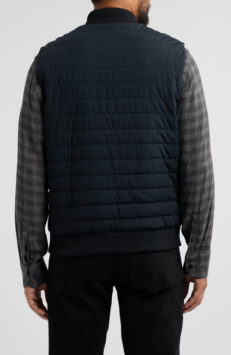 Robert Barakett Fremantle Quilted Corduroy Vest, Alternate, color, Black