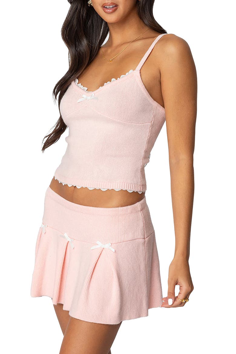 Lace Trim Sweater Camisole, Alternate, color, LIGHT-PINK