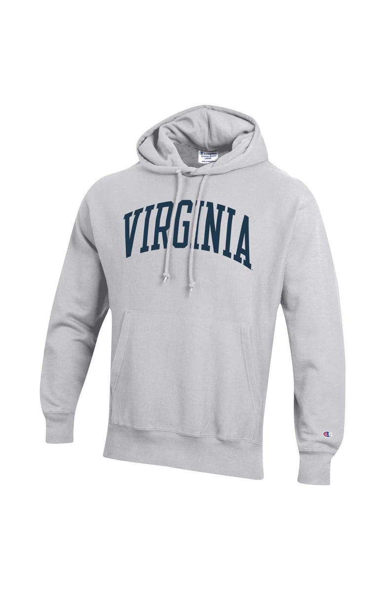 Champion Men's Champion Heathered Gray Virginia Cavaliers Team Arch Reverse Weave Pullover Hoodie, Alternate, color, 