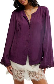 Free People Donni Lace Trim Top