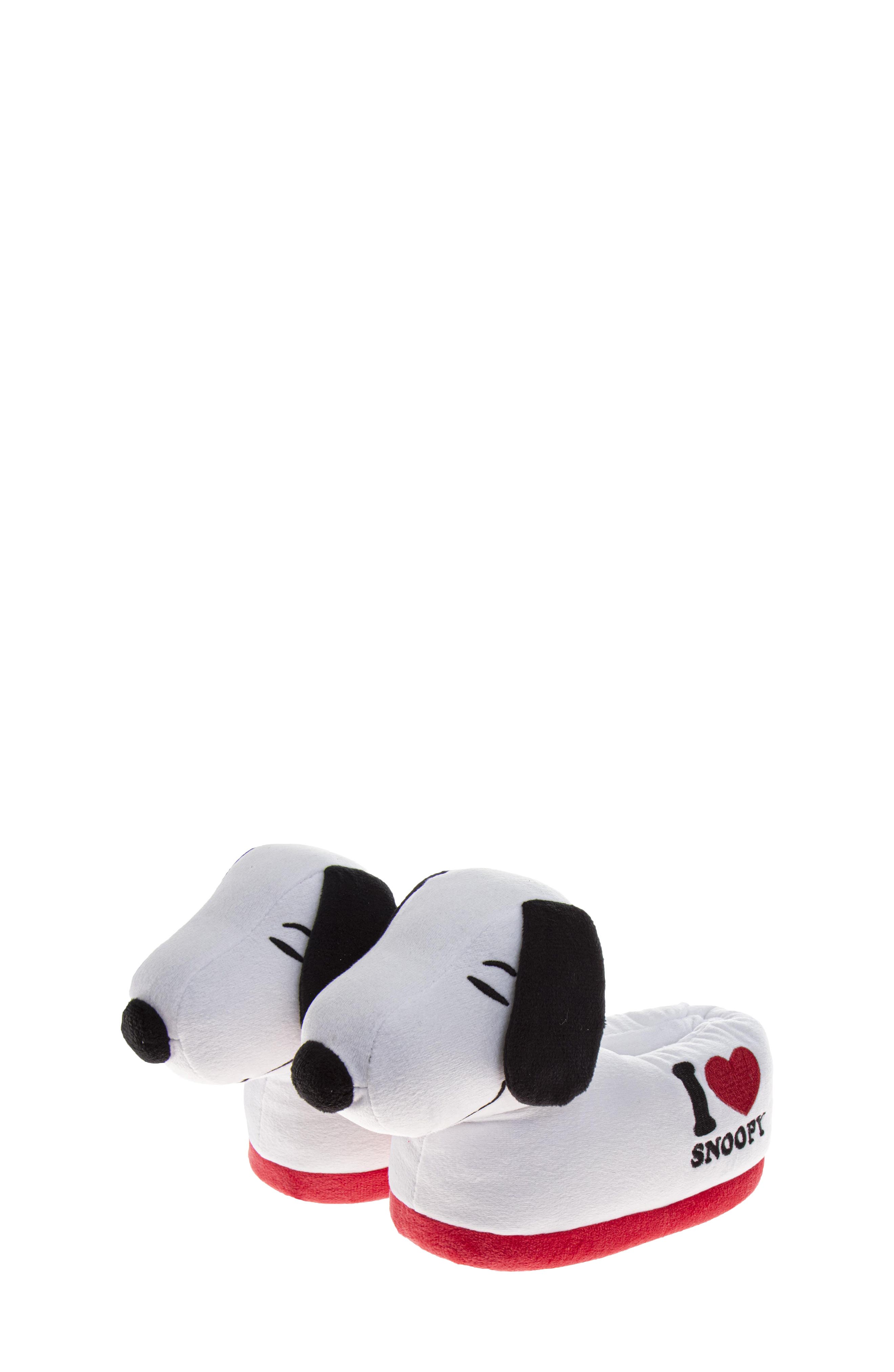 Kids' 3D Plush Snoopy Slipper, Alternate, color, WHITE