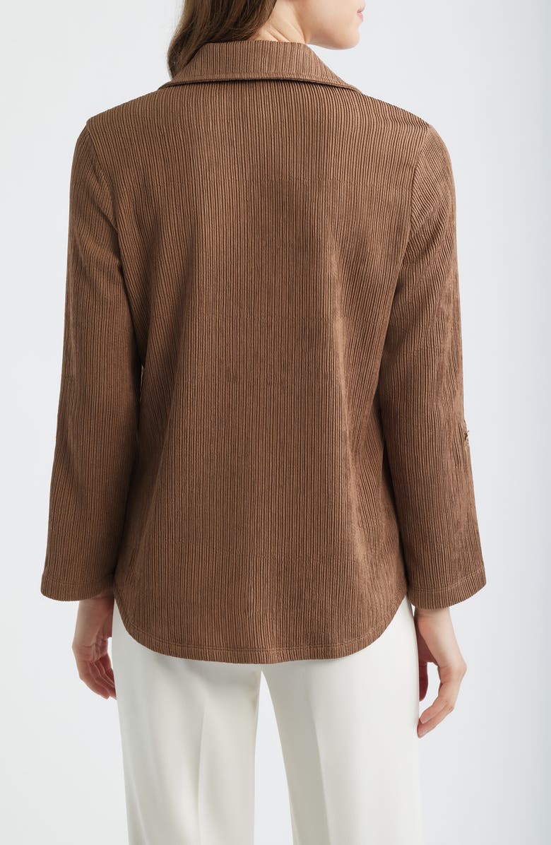 Anne Klein Knit Button-Up Shirt, Alternate, color, Mushroom