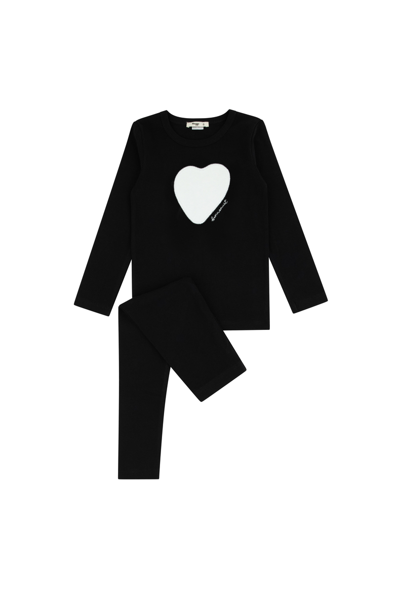 Heart Star Loungewear Set, Main, color, Black