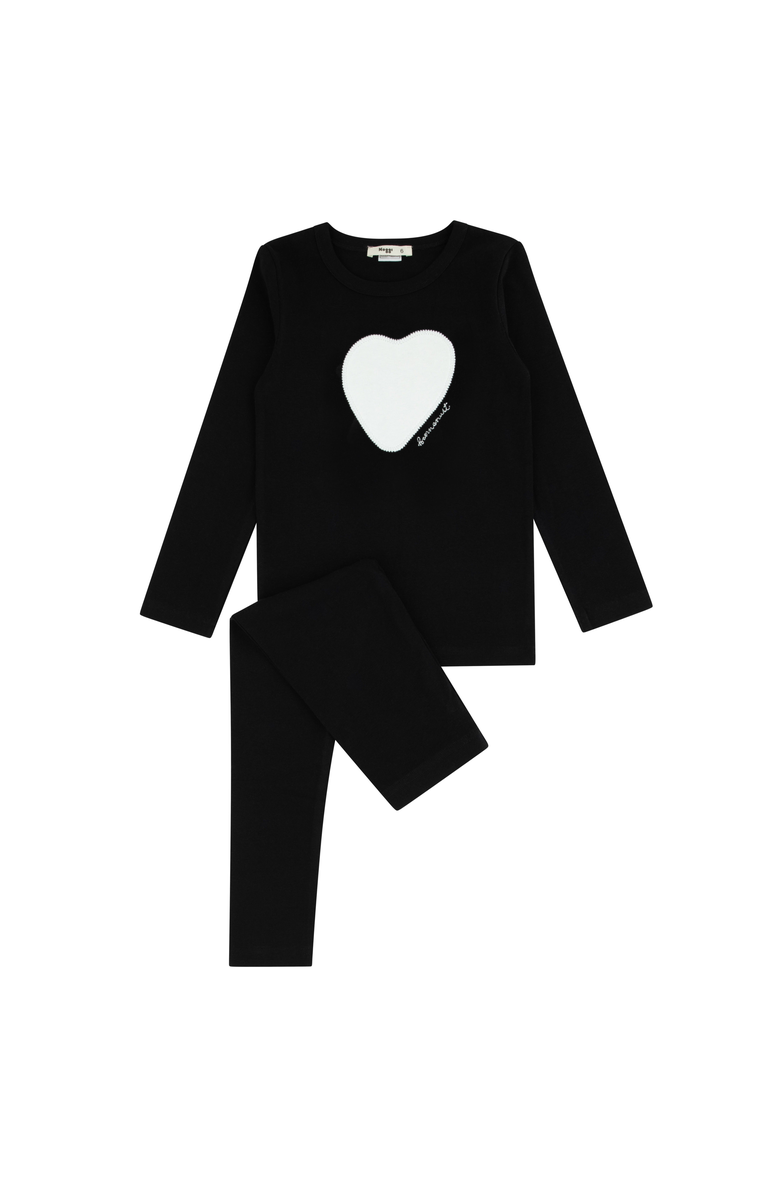 Moggi Heart Star Loungewear Set, Main, color, Black