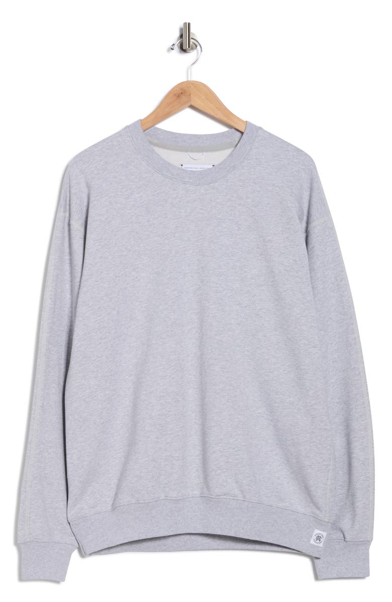 Reigning Champ Midweight Terry Relaxed Crewneck Sweatshirt, Alternate, color, Heather Stone