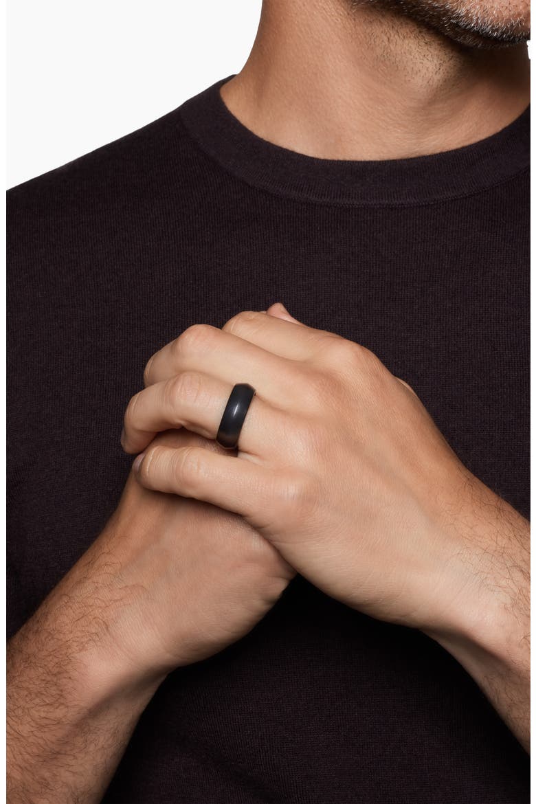 8mm Knife Edge Band Ring, Alternate, color, BLACK