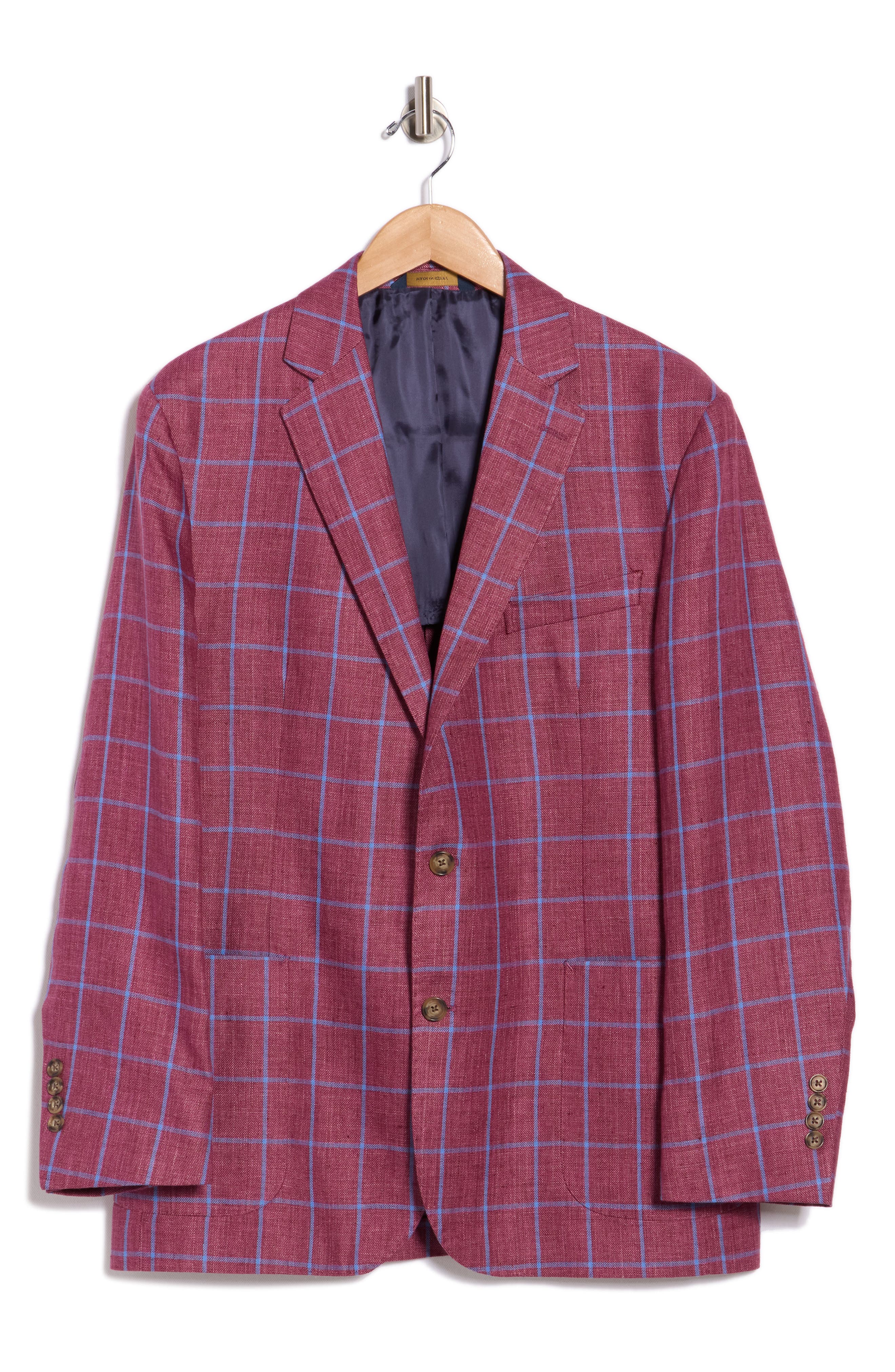 Brooks Brothers Plaid Linen Two-Button Sport Coat
