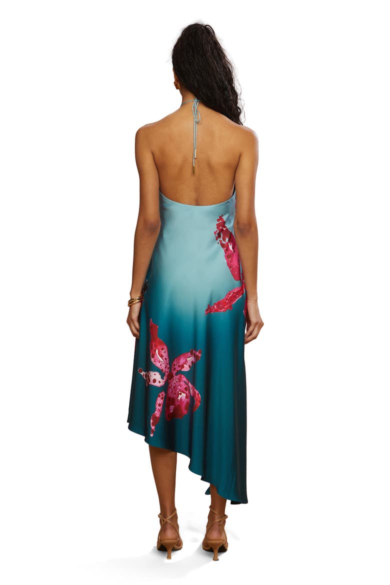 Alohi Placed Print Dress, Alternate, color, Blue Speckled Iris