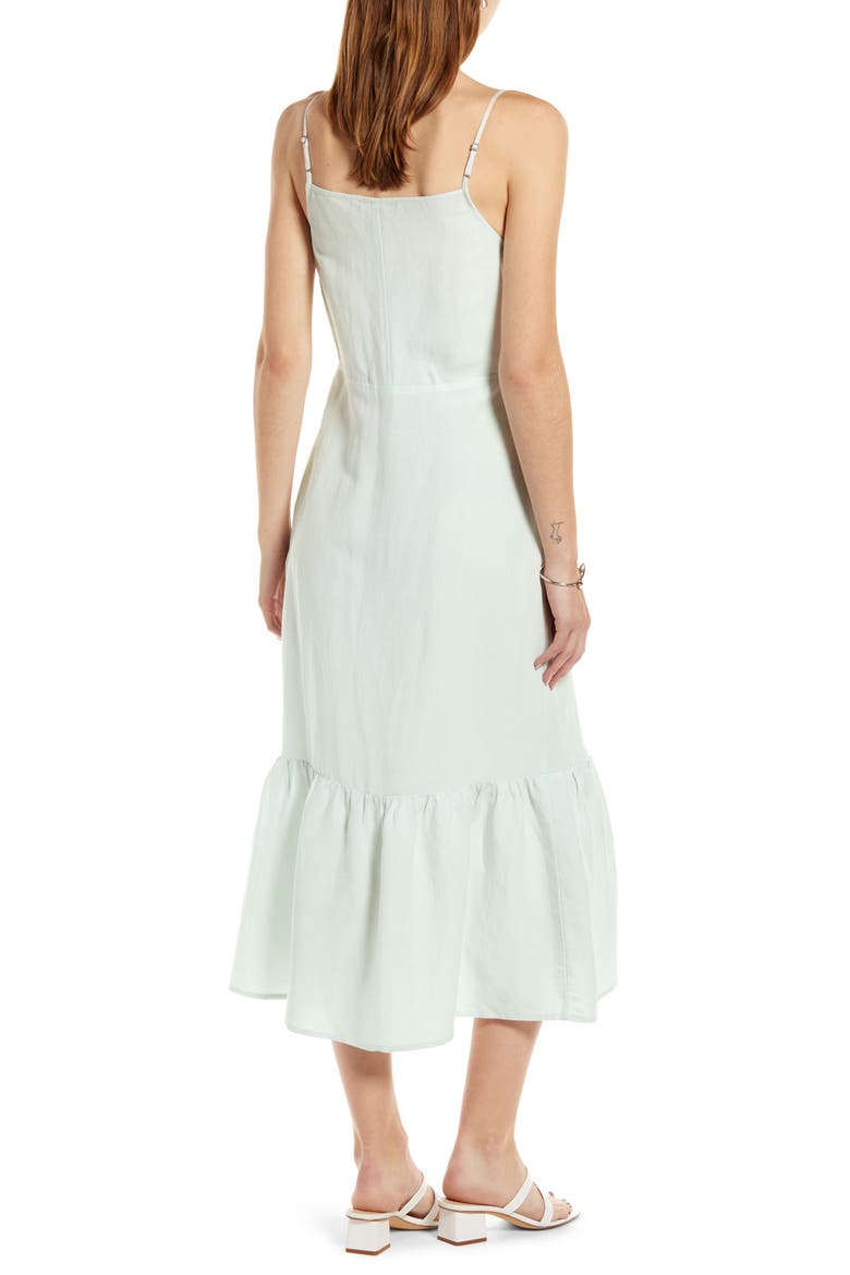 Button-Up Midi Sundress (Nordstrom Exclusive), Alternate, color, TEAL CHALK