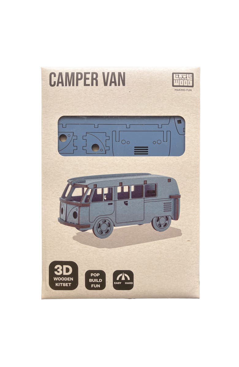 Little & Wood Woodlet Camper Van 3D Wooden Vehicle Puzzle Kit, Ages 6+, Alternate, color, Multicolored