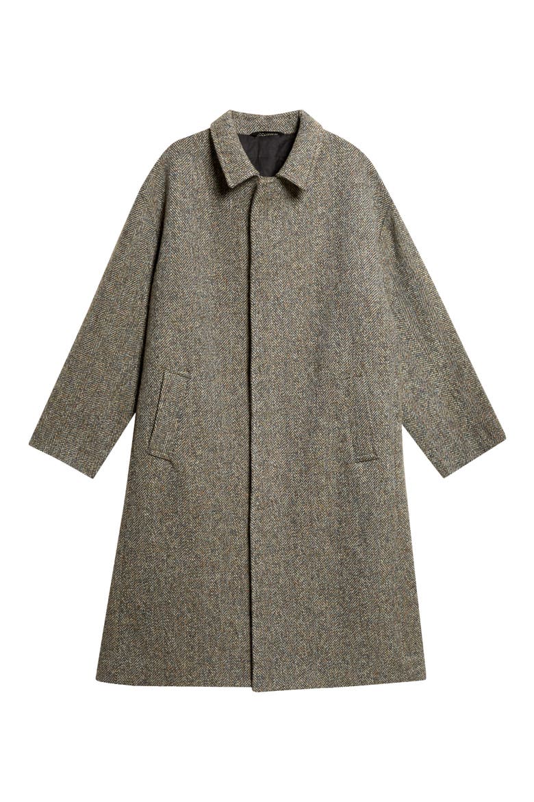 Brodie Herringbone Wool Coat, Main, color, RUST/ PETROL HERRINGBONE