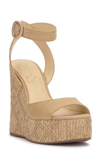 Jessica Simpson Kamindi Platform Wedge Sandal In Brown
