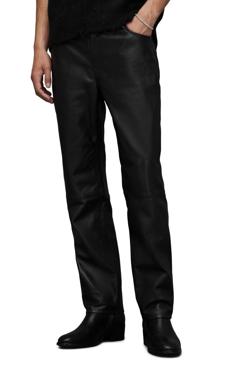 AllSaints Lynch Leather Pants, Main, color, 