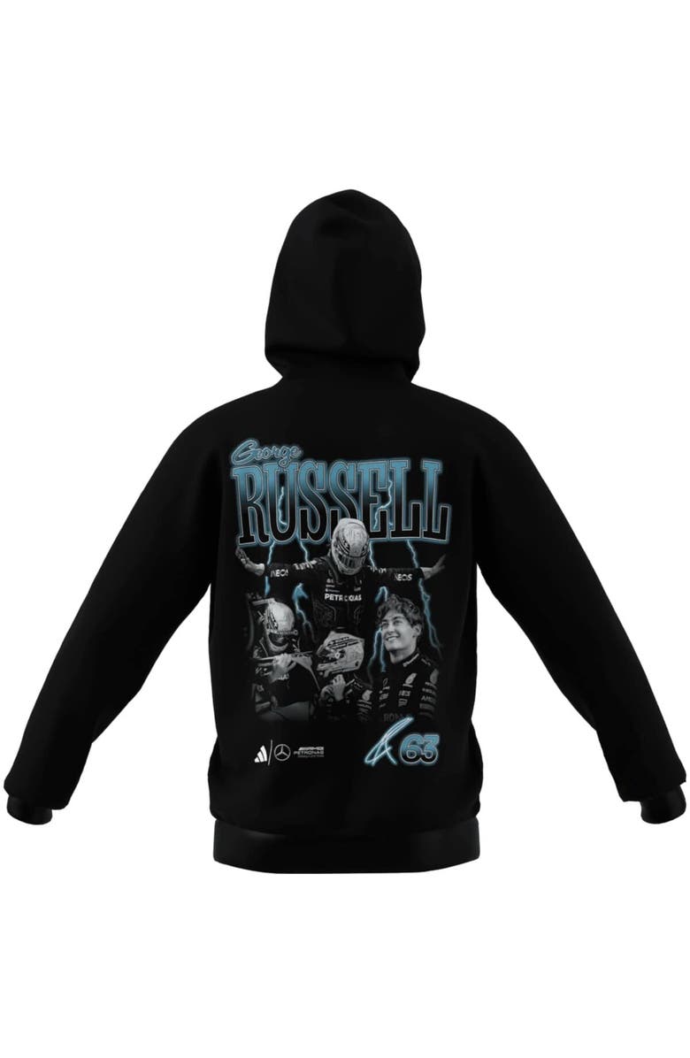 adidas Men's adidas George Russell Black Mercedes-AMG Petronas F1 Team Driver Wear Graphic Pullover Hoodie, Alternate, color, 
