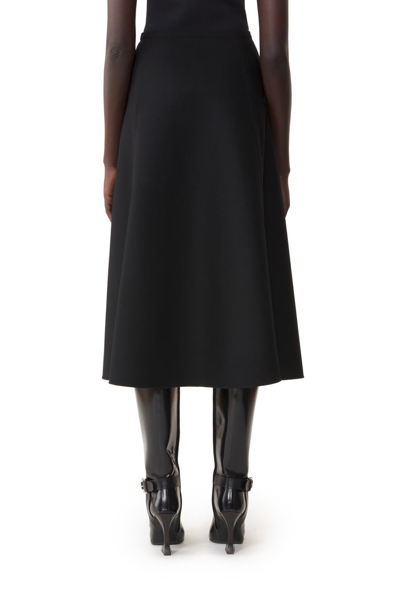 Fringed Skirt In Double-Faced Cashmere Wool, Alternate, color, Black