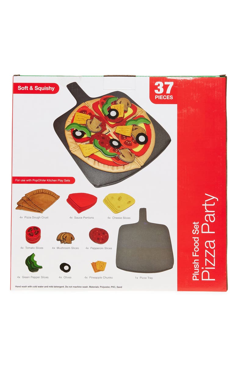 PopOhVer Pizza Party Plush Food Play Set, Alternate, color,