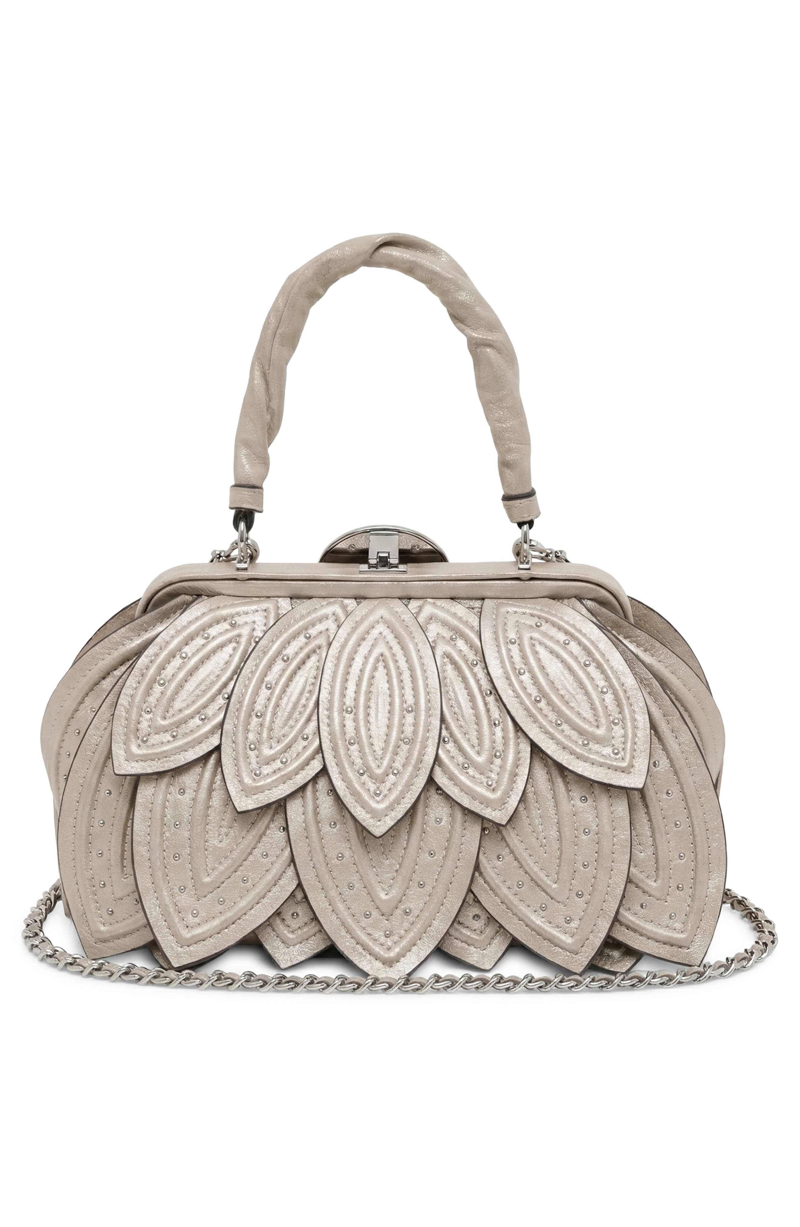 AIMEE Petal Top Handle Bag, Alternate, color, Metallic Sand