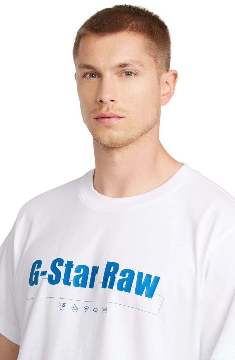 G-STAR Symbols Print Loose Organic Cotton Graphic T-Shirt, Alternate, color, White