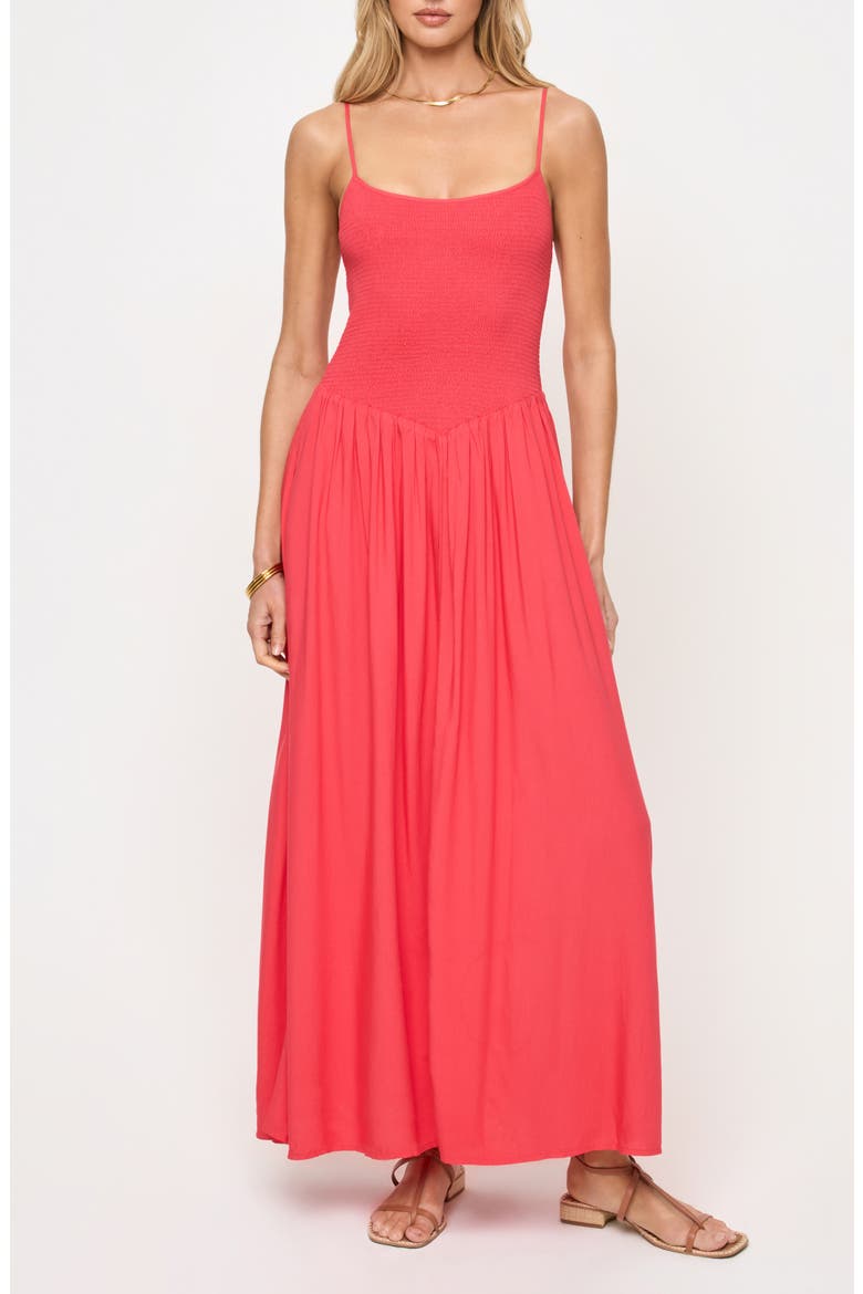 Misha Smocked Bodice Cover-Up Cotton Maxi Dress video