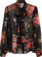 Dolce&Gabbana Bouquet Silk Chiffon Top
