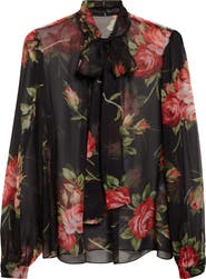 Dolce&Gabbana Bouquet Silk Chiffon Top