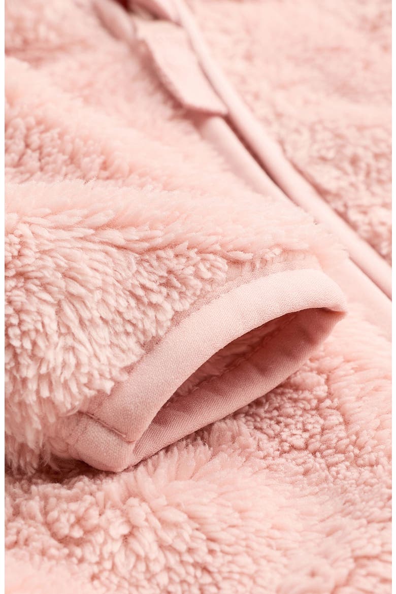 Zip Through Borg Fleece Hoodie, Alternate, color, PINK