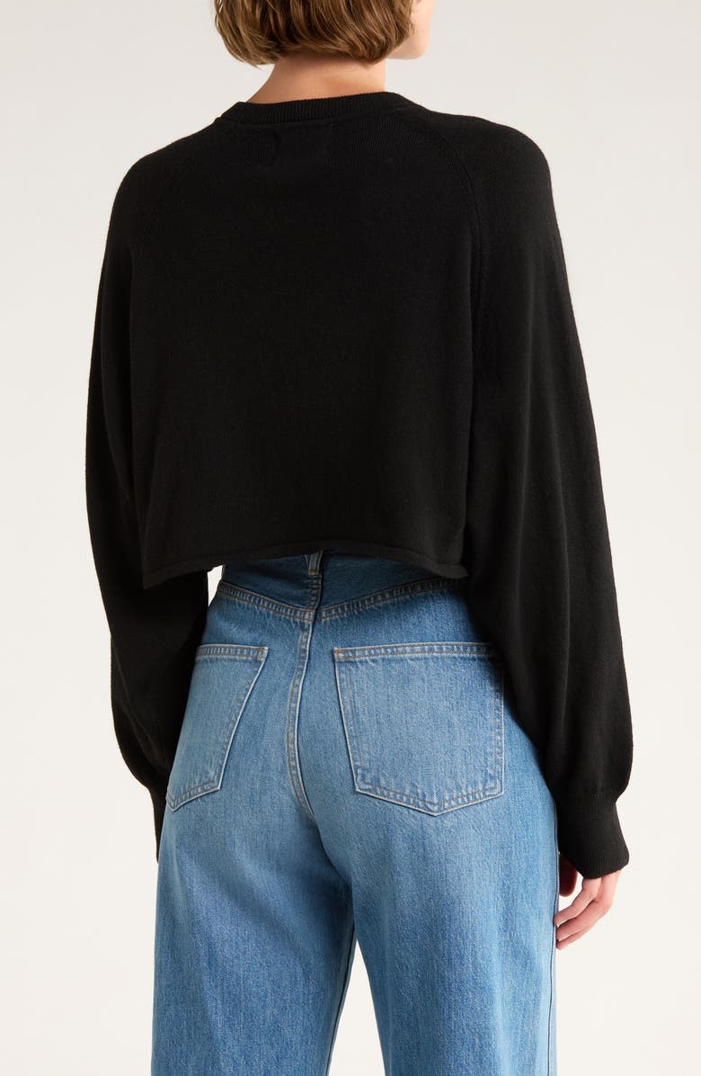INDUSTRY REPUBLIC CLOTHING Raglan Sleeve Crop Sweater, Alternate, color, Black