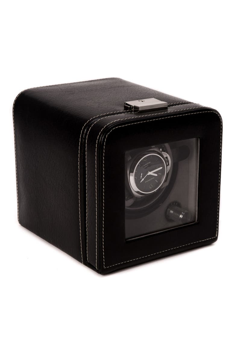 Leather Single Watch Winder, Main, color, WALNUT