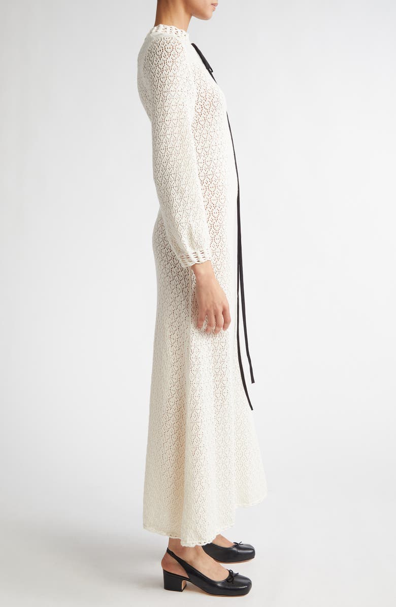 Tanner Fletcher Gender Inclusive Patsy Long Sleeve Pointelle Knit Sweater Dress, Alternate, color, 