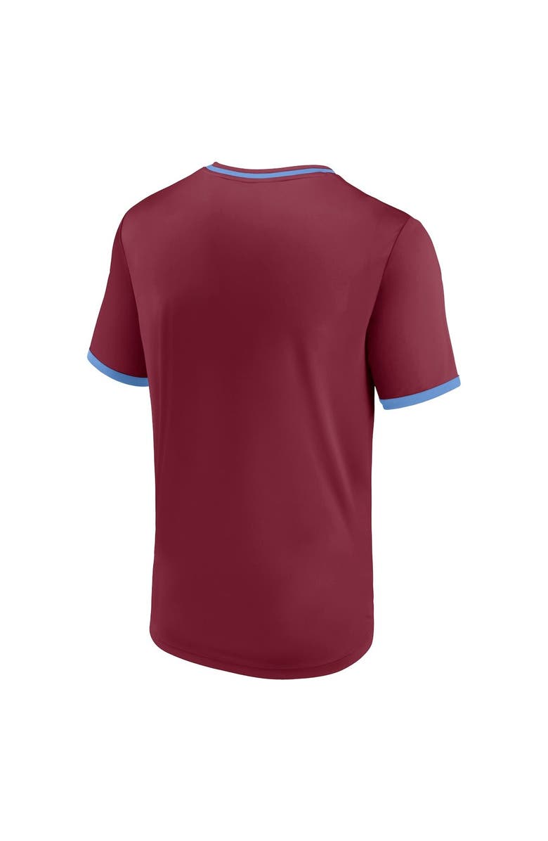 FANATICS Men's Fanatics Branded Burgundy/Sky Blue Colorado Rapids Striker V-Neck T-Shirt, Alternate, color,