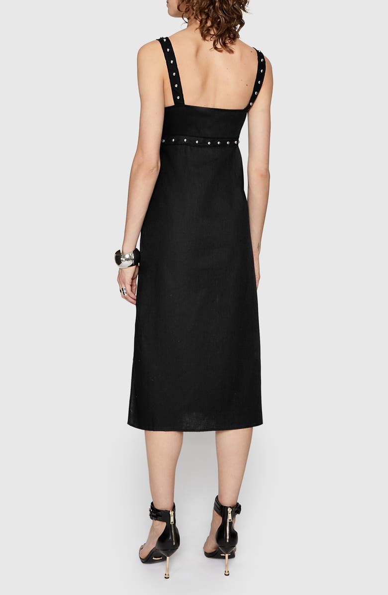 Rebecca Minkoff Archie Studded Linen Blend Dress, Alternate, color, 