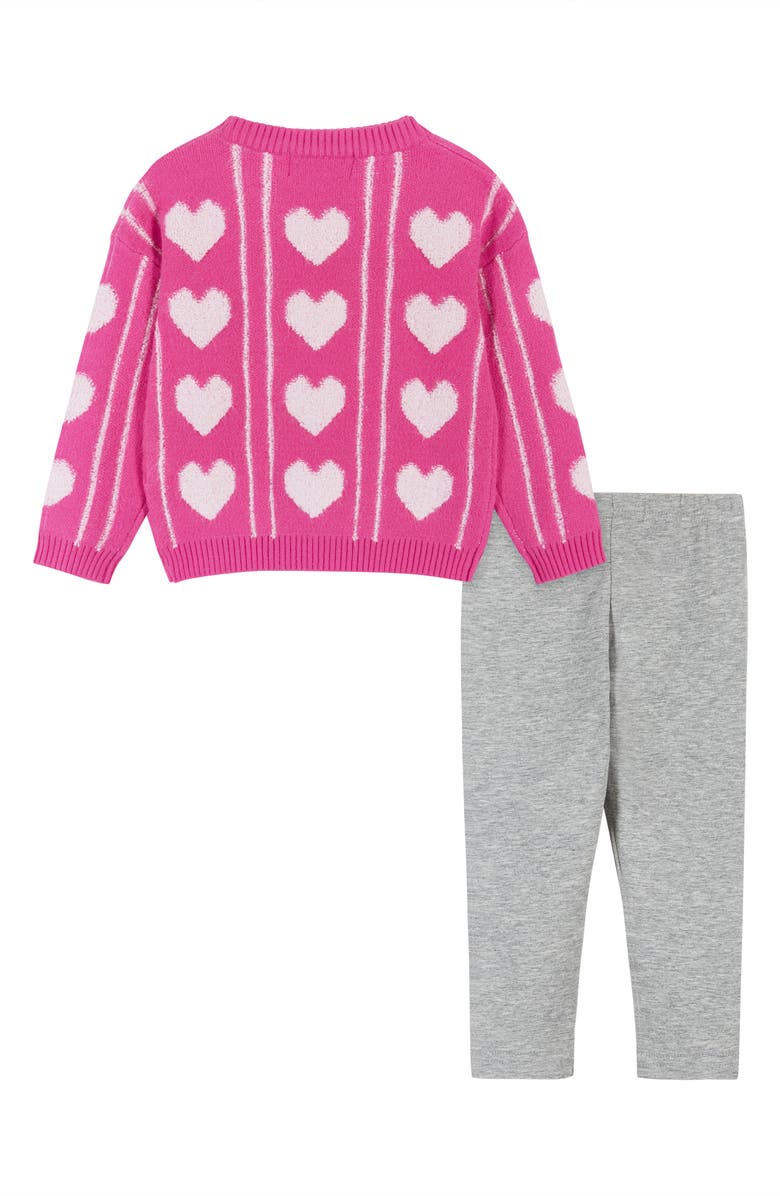 Andy & Evan Heart Chenille Sweater & Leggings Set, Alternate, color, 