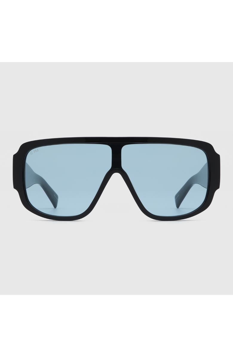 12PM STUDIOS Aspen Shield Sunglasses, Main, color, Black/Blue