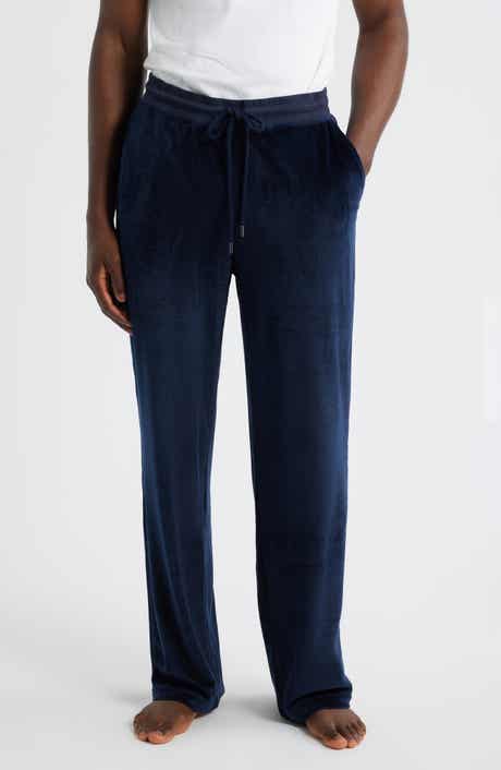 Daniel Buchler Angled Stripe Velour Pajama Pants