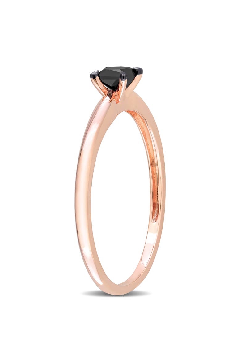 Black Diamond Princess Solitaire Ring 14k, Alternate, color, Diamond