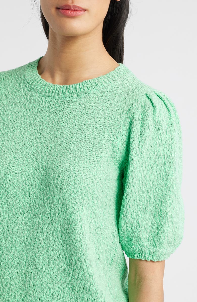 Caslon<sup>®</sup> Novelty Short Sleeve Cotton Sweater, Alternate, color, Green Celtic