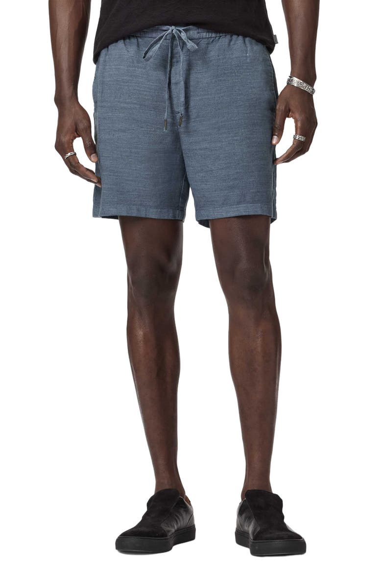 Daryl Linen Blend Drawstring Shorts, Main, color, OILED BLUE