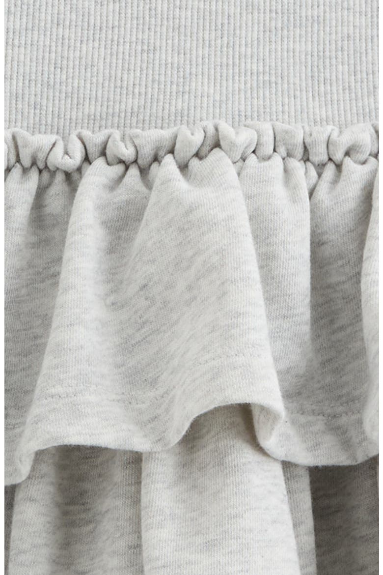 Kids' Tiered Cotton Blend Fleece Skort, Alternate, color, GREY LIGHT HEATHER