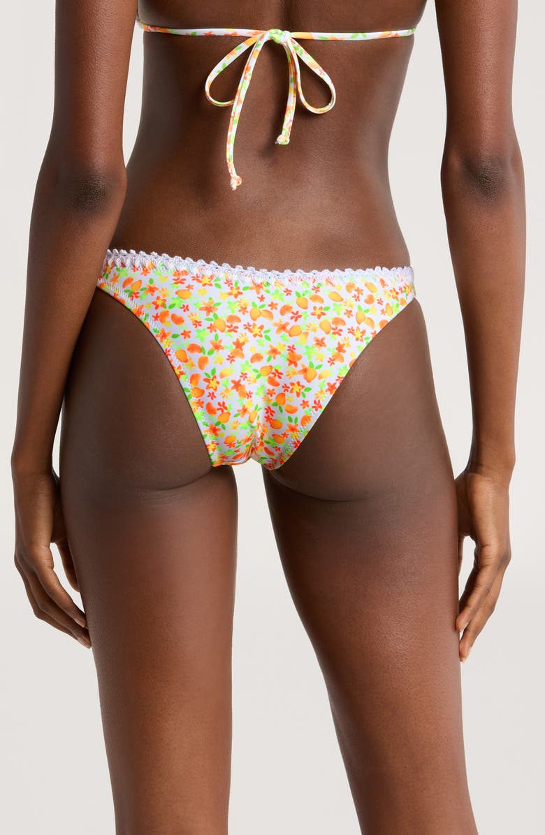 Kulani Kinis Crochet Trim High Cut Bikini Bottoms, Alternate, color, Coco Mango