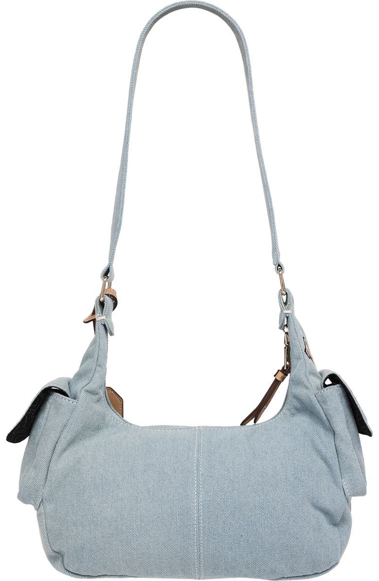 True Religion Multipatch Denim Hobo Bag, Alternate, color, Denim