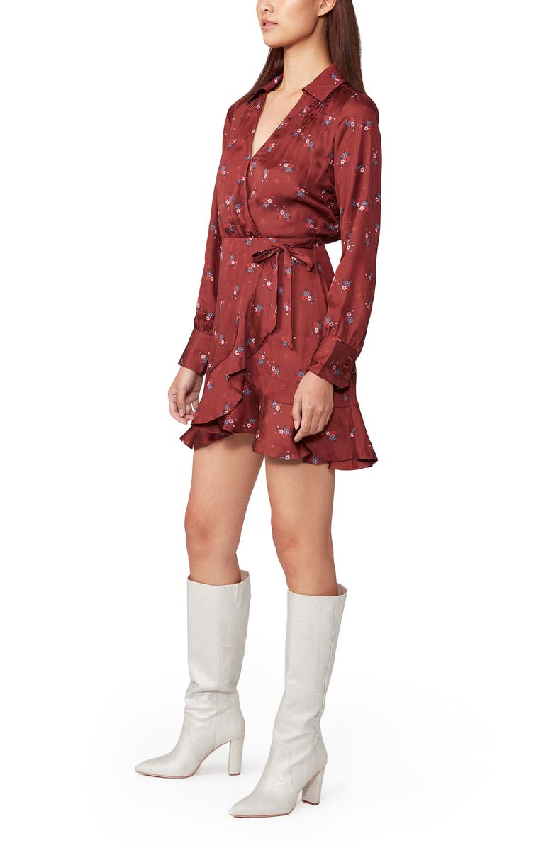 PAIGE Parisa Long Sleeve Minidress, Alternate, color, Velvet Red Multi