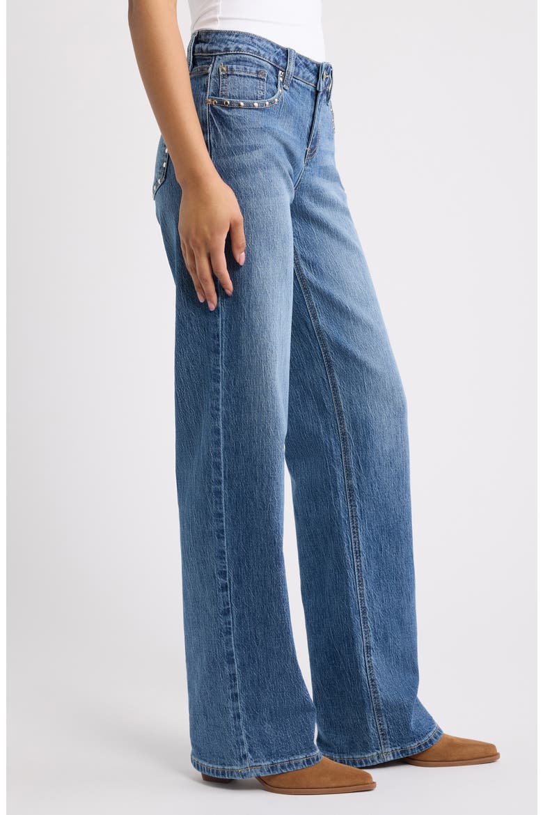 Britney Studded Wide Leg Jeans, Alternate, color, 08M MEDIUM WASH