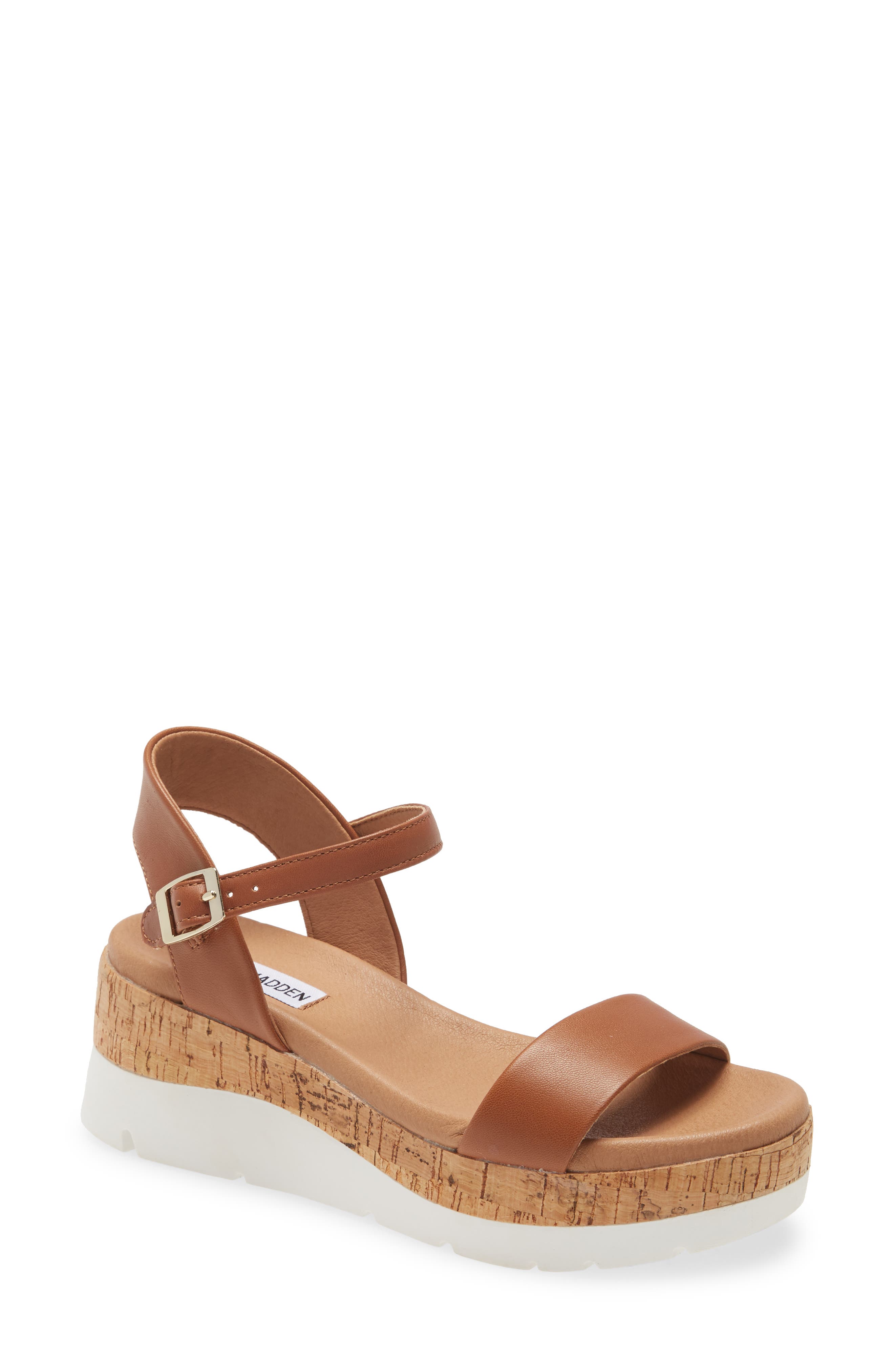 Roselita Platform Sandal, Main, color, COGNAC LEATHER