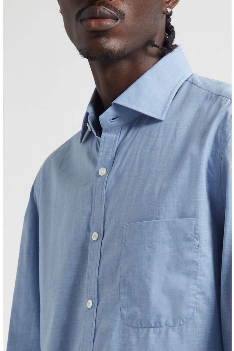 Cotton Button-Up Shirt, Alternate, color, LIGHT BLUE 05