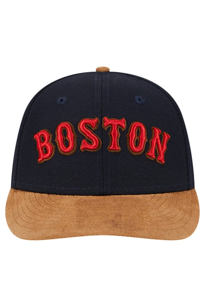 Men's New Era Navy Boston Red Sox Team Suede Visor Low Profile 59FIFTY Fitted Hat, Alternate, color, Navy