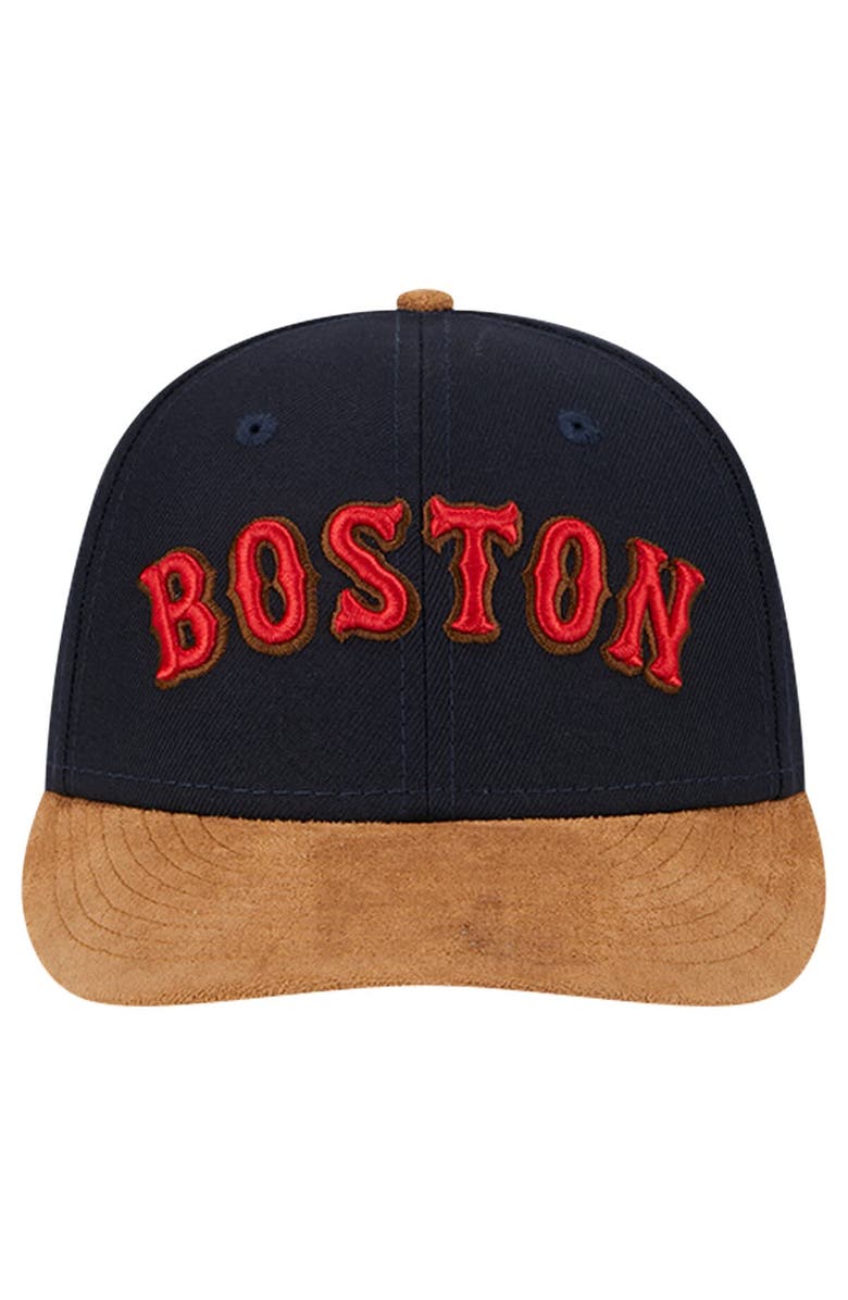 New Era Men's New Era Navy Boston Red Sox Team Suede Visor Low Profile 59FIFTY Fitted Hat, Alternate, color, Navy
