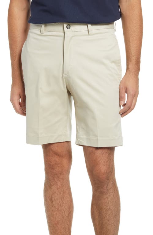 Berle Charleston Khakis Flat Front Stretch Twill Shorts in Stone 