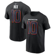 Nike Men's Nike Bo Nix Black Denver Broncos Carbon Name & Number T-Shirt
