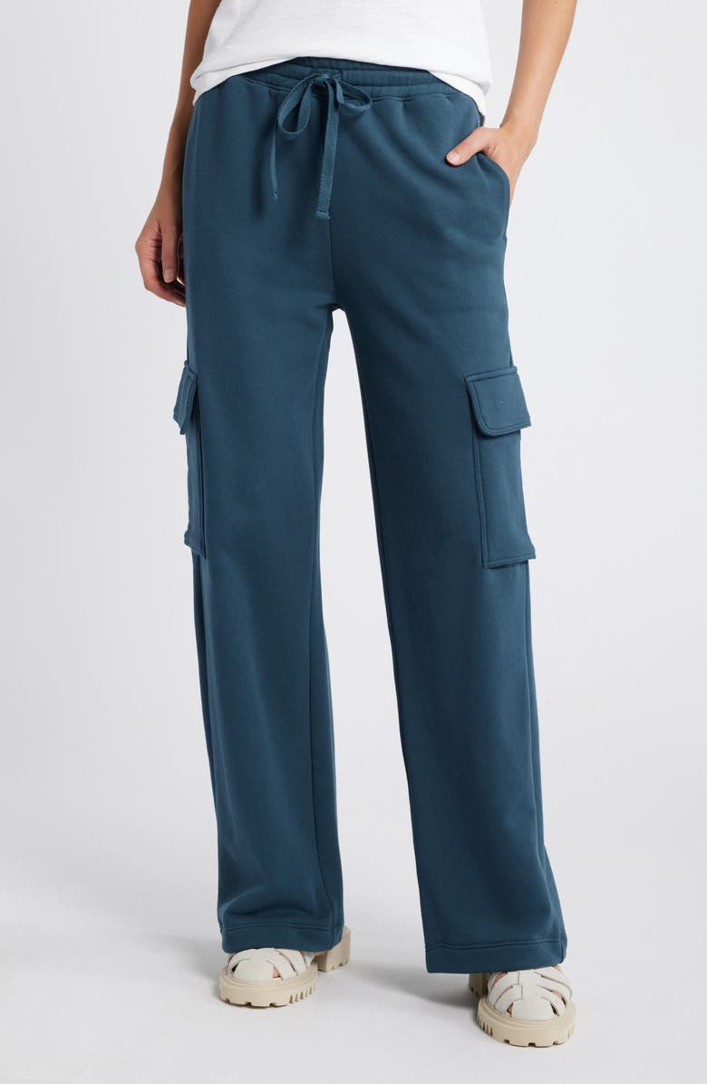 Nation LTD Casey Wide Leg Cargo Sweatpants, Main, color,